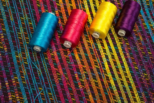 Razzle™ makes for a perfect couching thread that’s easy to combine with a colourful or variegated top thread for extra emphasis.